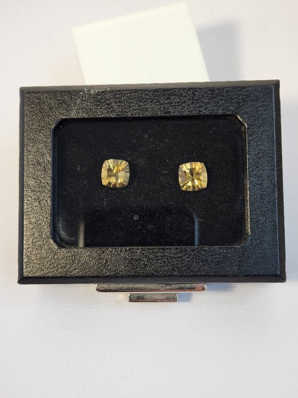 VTG Matched Pair Natural Citrine 5.60 CTW Golden Cushion Cut Loose Gemstones 9mm - Picture 6 of 16